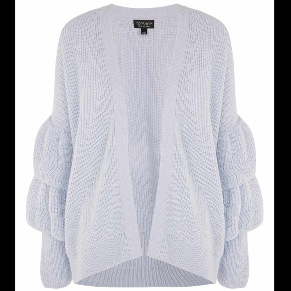 Topshop Layered Ruffle Sleeve Cardigan US12